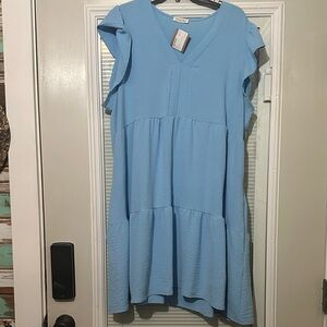 Gently Curated Light Blue Tiered Dress